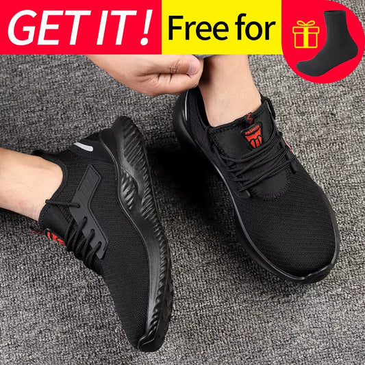 Work Safety Shoes Anti-Smashing Steel Toe Puncture Proof Construction Lightweight Breathable Sneakers Shoes Men Women Is Light