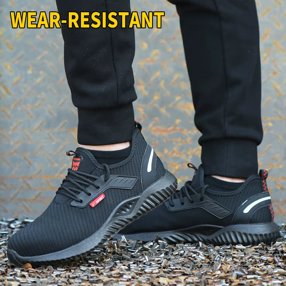 Work Safety Shoes Anti-Smashing Steel Toe Puncture Proof Construction Lightweight Breathable Sneakers Shoes Men Women Is Light